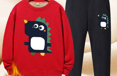 Set captusit copii pentru baieti in doua parti cu aplicare de culoare