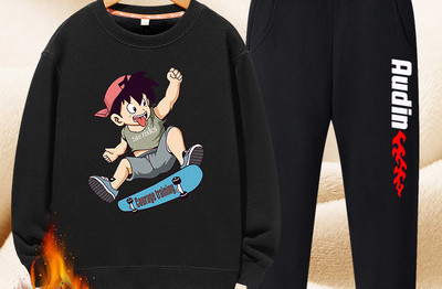 Set captusit copii pentru baieti in doua parti cu aplicare de culoare