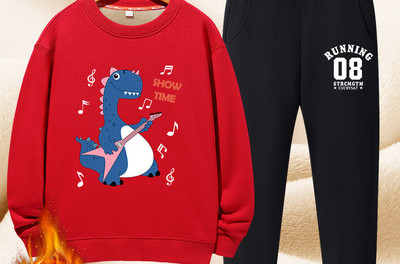 Set captusit copii pentru baieti in doua parti cu aplicare de culoare