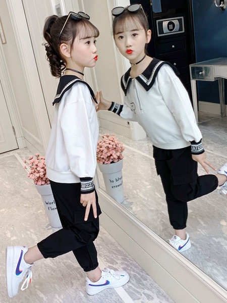 Dječji set za djevojčice u crno-bijeloj boji