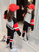 Set copii pentru fete bluza din doua piese cu decolteu rotund si pantaloni