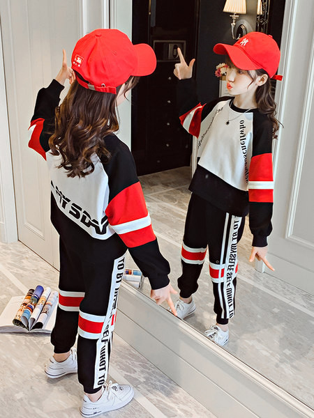 Set copii pentru fete bluza din doua piese cu decolteu rotund si pantaloni