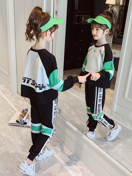 Set copii pentru fete bluza din doua piese cu decolteu rotund si pantaloni