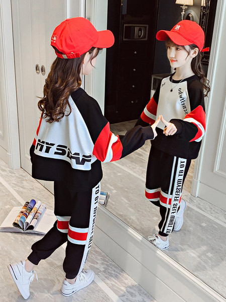 Set copii pentru fete bluza din doua piese cu decolteu rotund si pantaloni