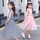 Set copii pentru fete din fusta din doua parti si maiou