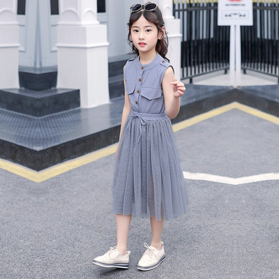 Set copii pentru fete din fusta din doua parti si maiou