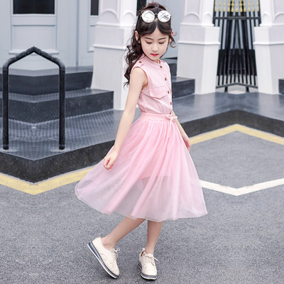 Set copii pentru fete din fusta din doua parti si maiou