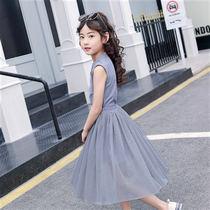 Set copii pentru fete din fusta din doua parti si maiou