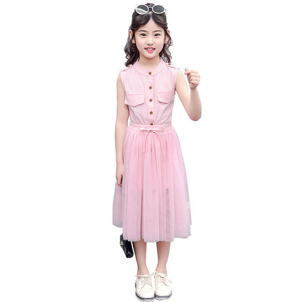 Set copii pentru fete din fusta din doua parti si maiou