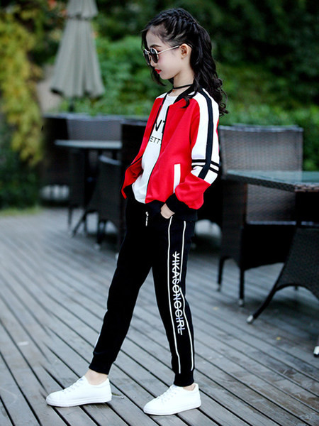 Set sport copii pentru fete in trei parti potrivit pentru toamna si primavara