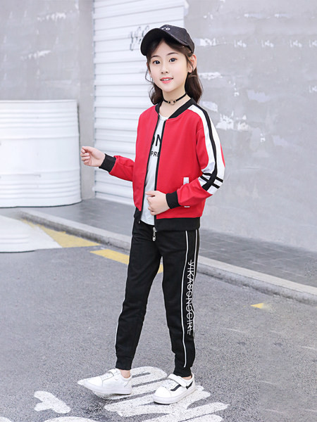 Set sport copii pentru fete in trei parti potrivit pentru toamna si primavara