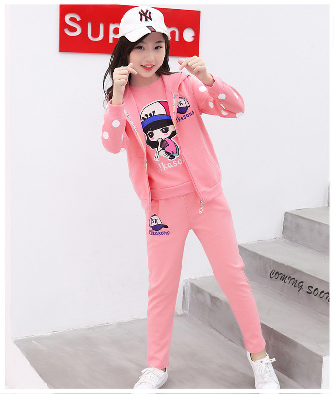 Set pentru fete în trei părți - roz și violet