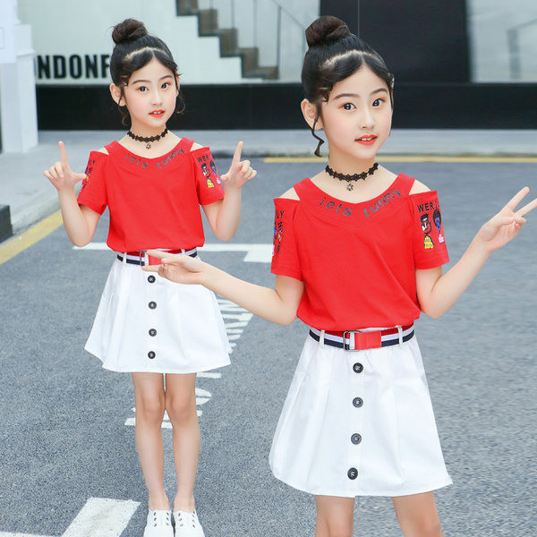 Set de vara pentru copii pentru fete in alb, galben si rosu