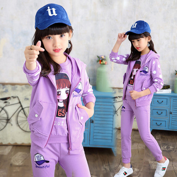 Set zilnic pentru copii pentru fete în trei părți