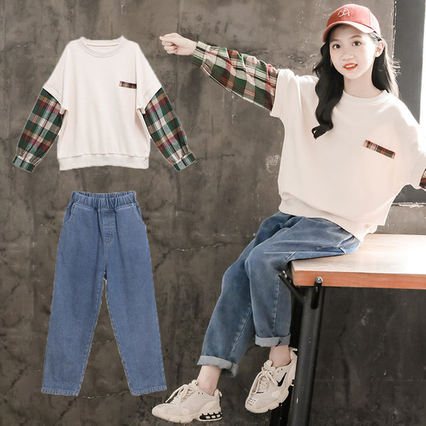 Παιδικό σετ μπλούζα τζιν για κορίτσια