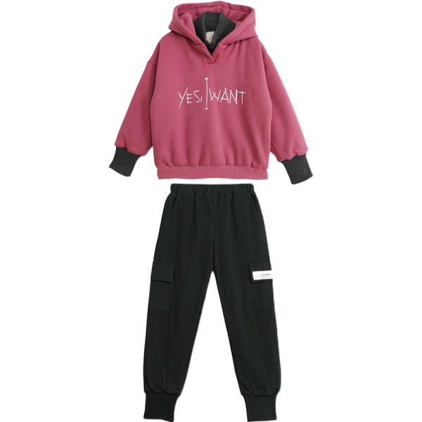 Καθημερινό παιδικό σετ μπλούζα  με κουκούλα και παντελόνι