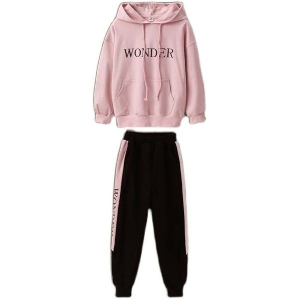 Παιδικό αθλητικό-καθημερινό σετ για κορίτσια σε δύο μέρη - αθλητικό παντελόνι και φούτερ