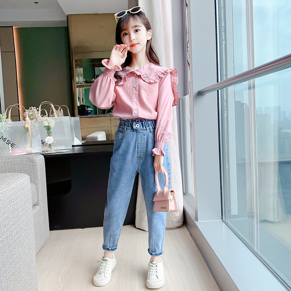 Μοντέρνο παιδικό σετ πουκάμισο και τζιν