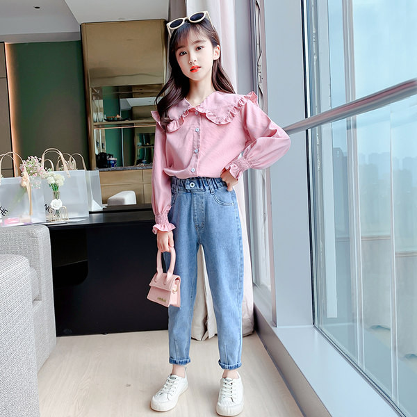 Μοντέρνο παιδικό σετ πουκάμισο και τζιν