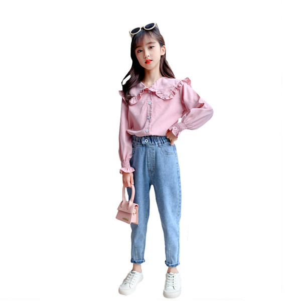 Μοντέρνο παιδικό σετ πουκάμισο και τζιν