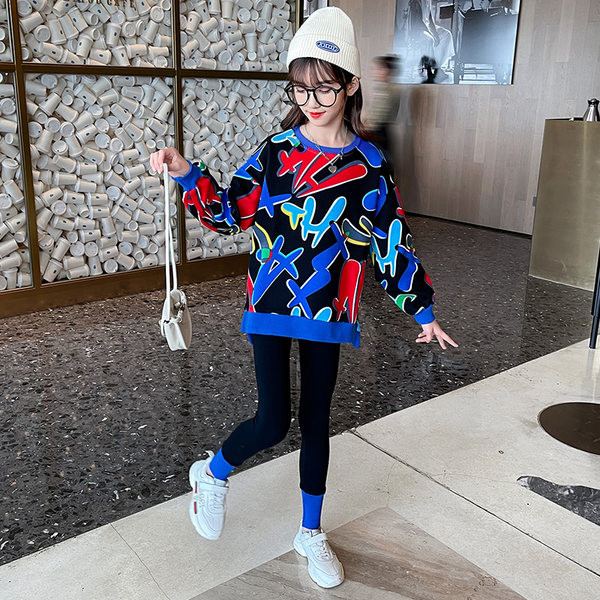 Set de bluză și jambiere colorate pentru copii pentru fete