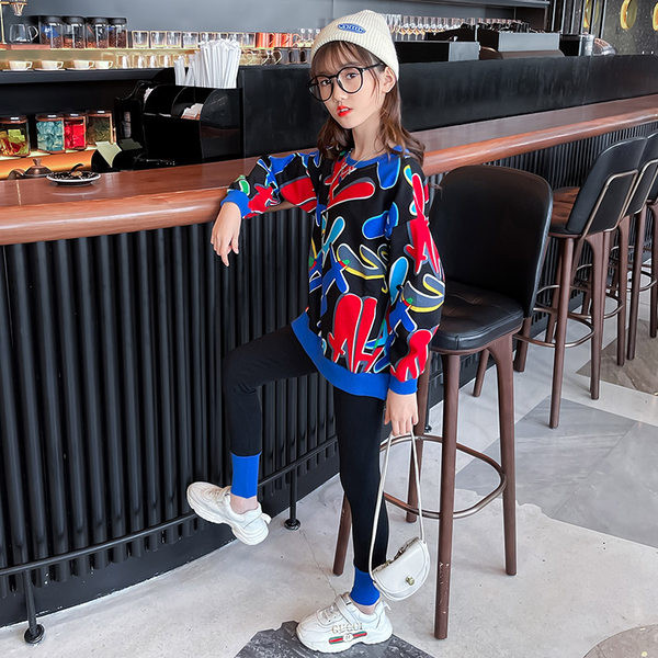 Set de bluză și jambiere colorate pentru copii pentru fete