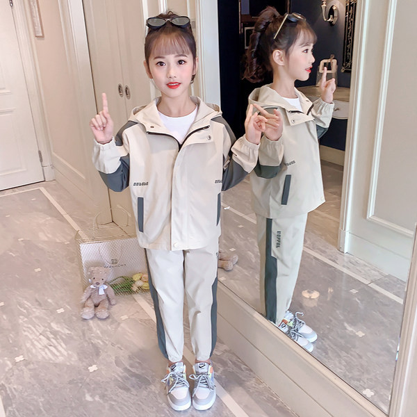 Καθημερινό παιδικό σετ για κορίτσια σε μπεζ χρώμα