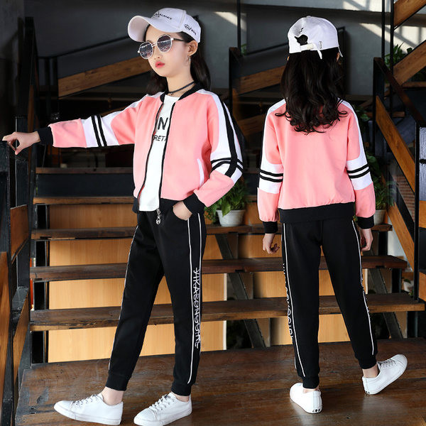 Καθημερινό παιδικό σετ τρία μέρη για κορίτσια σε κόκκινο και ροζ χρώμα