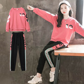 Αθλητικό και καθημερινό παιδικό σετ για κορίτσια - μπλούζα και παντελόνι