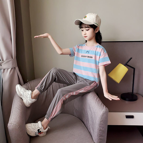 Set casual pentru copii model nou bluza si pantaloni in carouri