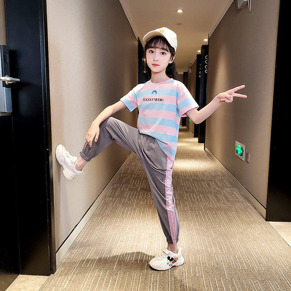 Set casual pentru copii model nou bluza si pantaloni in carouri