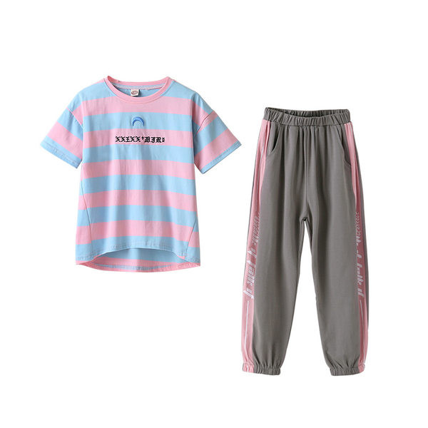 Set casual pentru copii model nou bluza si pantaloni in carouri