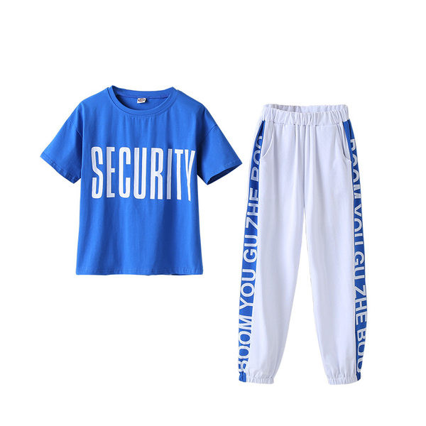 Set zilnic copii pentru fete - tricou cu maneci scurte si pantaloni