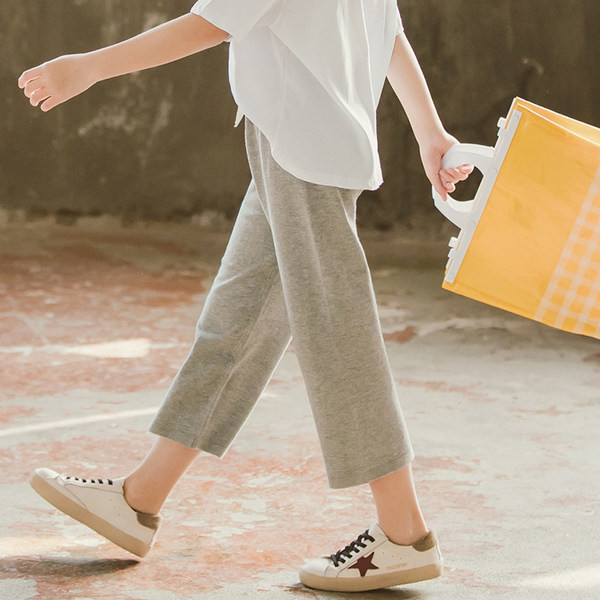 Pantaloni copii pentru fete cu lungime 7/8 si cravate