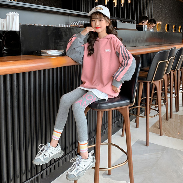 Σετ παιδικό κολάν και φαρδιά μπλούζα με κουκούλα