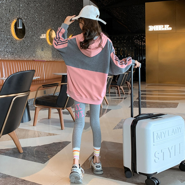 Σετ παιδικό κολάν και φαρδιά μπλούζα με κουκούλα