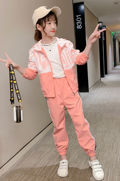 Παιδικό σετ για κορίτσια σε δύο χρώματα με φερμουάρ