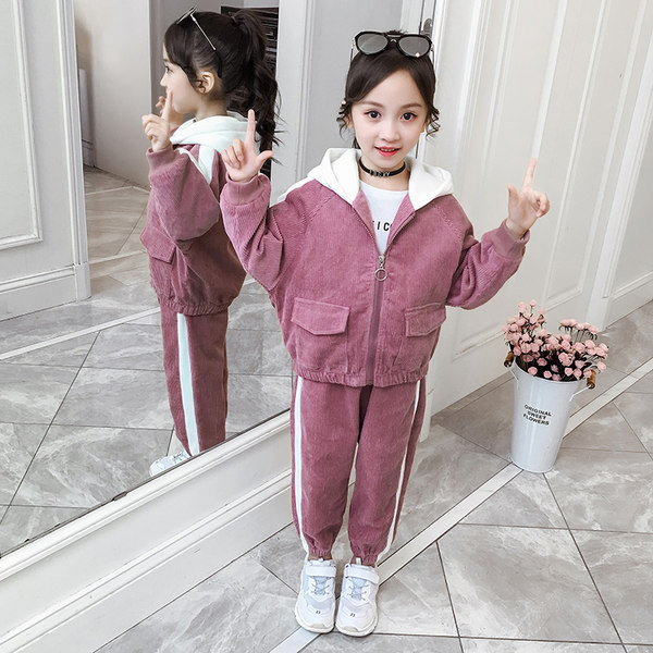 Παιδικό καθημερινό σετ κοτλέ σε δύο χρώματα