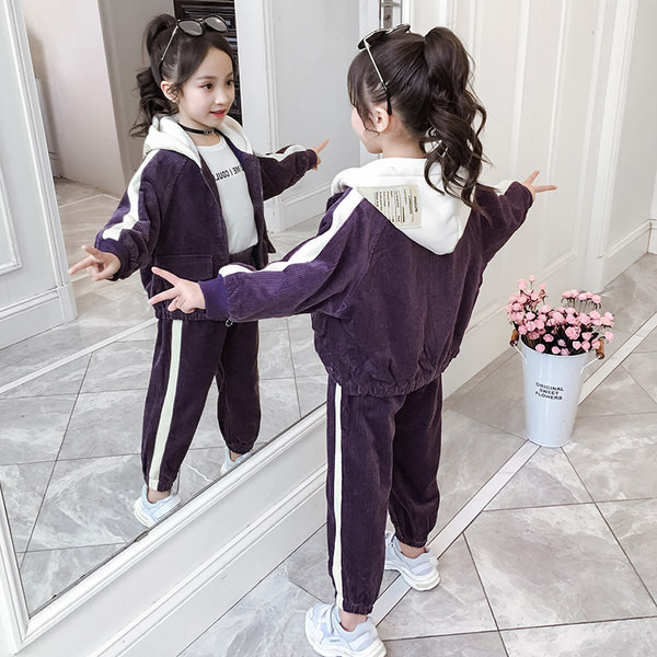 Παιδικό καθημερινό σετ κοτλέ σε δύο χρώματα