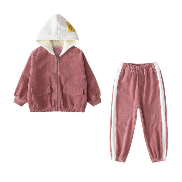 Παιδικό καθημερινό σετ κοτλέ σε δύο χρώματα