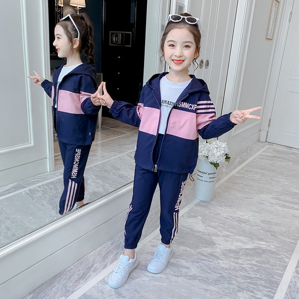 Set sport pentru copii din două părți cu inscripție și fermoar