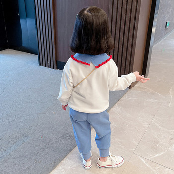 Детски ежедневен комплект за момичета от две части - панталон и блуза