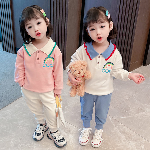 Παιδικό καθημερινό σετ για κορίτσια σε δύο μέρη - παντελόνι και μπλούζα