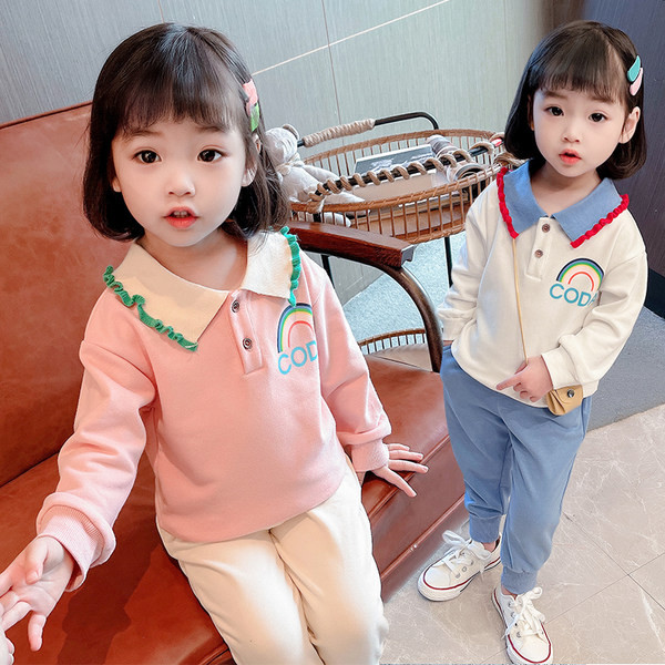 Παιδικό καθημερινό σετ για κορίτσια σε δύο μέρη - παντελόνι και μπλούζα