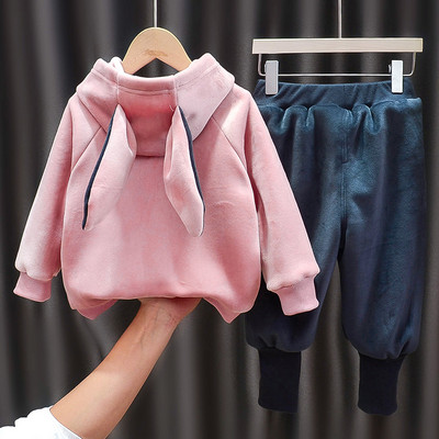 Παιδικό σετ για κορίτσια με φόδρα και κουκούλα