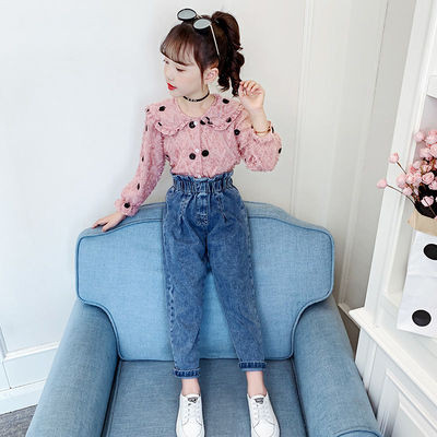 Μοντέρνο παιδικό σετ δύο μερών - τζιν και πουκάμισο