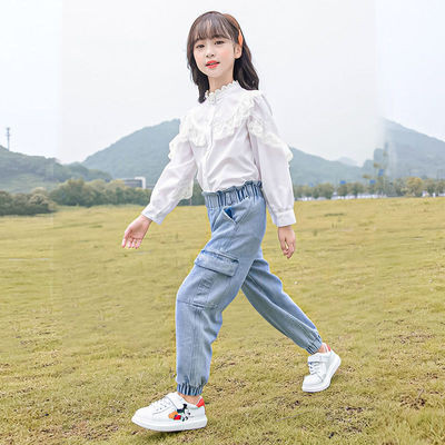 Μοντέρνο παιδικό σετ δύο μερών - τζιν και πουκάμισο