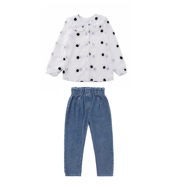 Μοντέρνο παιδικό σετ δύο μερών - τζιν και πουκάμισο