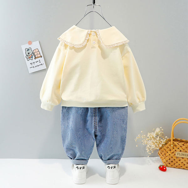 Παιδικό μοντέρνο σετ με κέντημα και στρογγυλή λαιμόκοψη