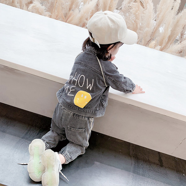 Παιδικό τζιν σετ για κορίτσια σε δύο μέρη - σακάκι και τζιν